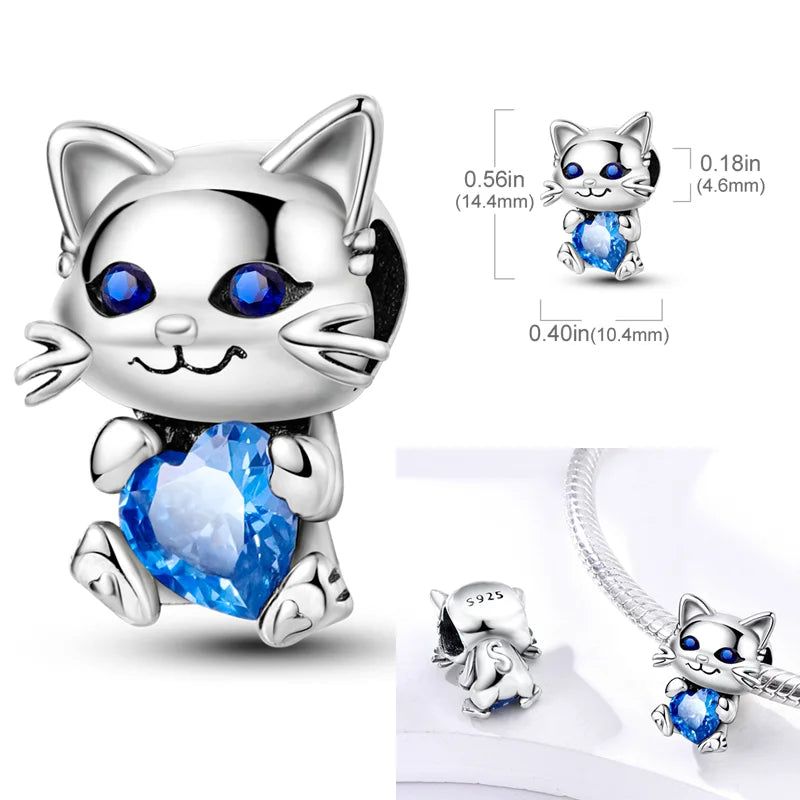 925 Sterling Silber Charm mit rosa Schmetterling - leuchtenden Glühwürmchen