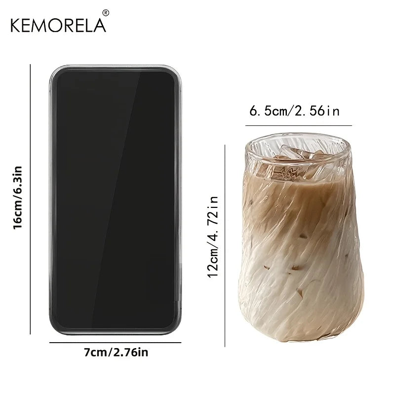 Glasbecher 4 Stück rund stilvolles rotierendes Streifendesign Trinkgläser-Yabubest - Home & More