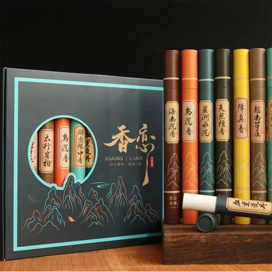 Aromatisches Set mit 400 Holzduftstäbchen in Geschenkbox