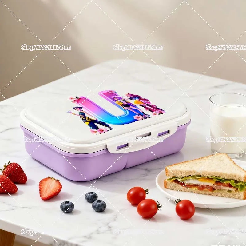 Praktische Lunchbox mit individuellem Buchstabendruck für Schule und Freizeit