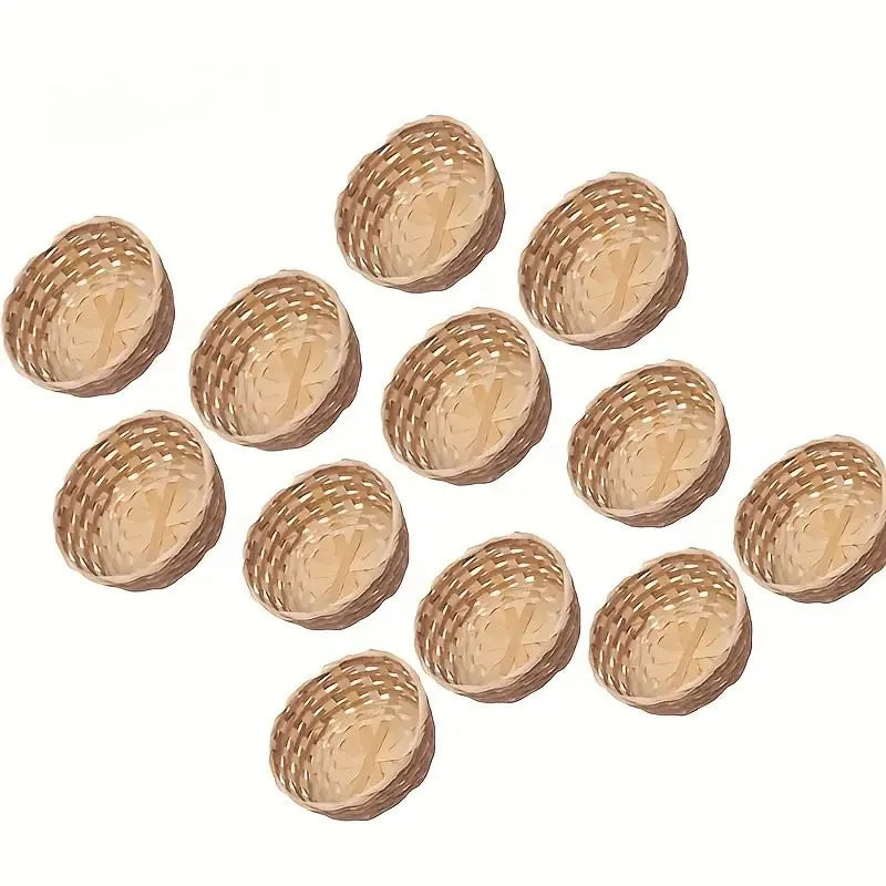 6er Set Runde Aufbewahrungskörbe Aus Natürlichem Bambus