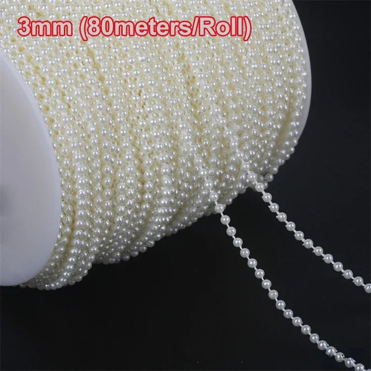 Elegante 5m Faux Perle Girlande 3-8mm – Perfekt für DIY Hochzeit - Party