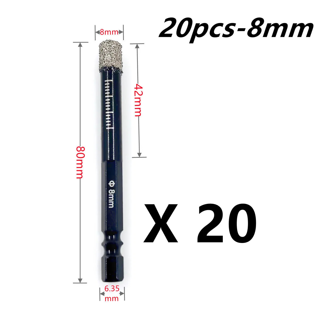 5-16mm Diamantbohrer Set für Fliesen, Marmor, Granit – Sechskantschaft Trocken