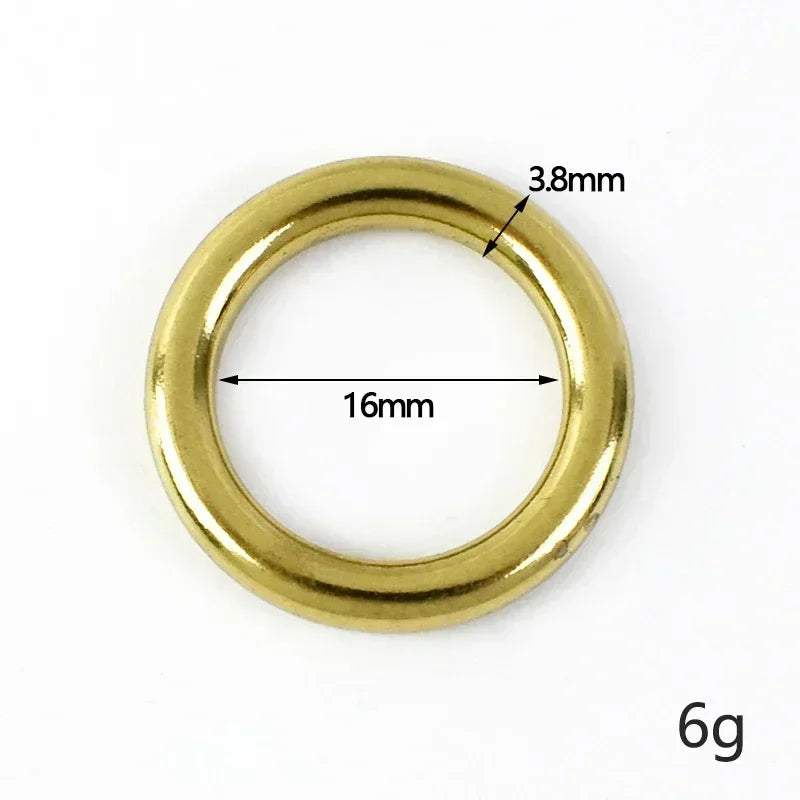 O-Ring aus massivem Messing, nahtlose Ringe für Gürtel und Schlüssel