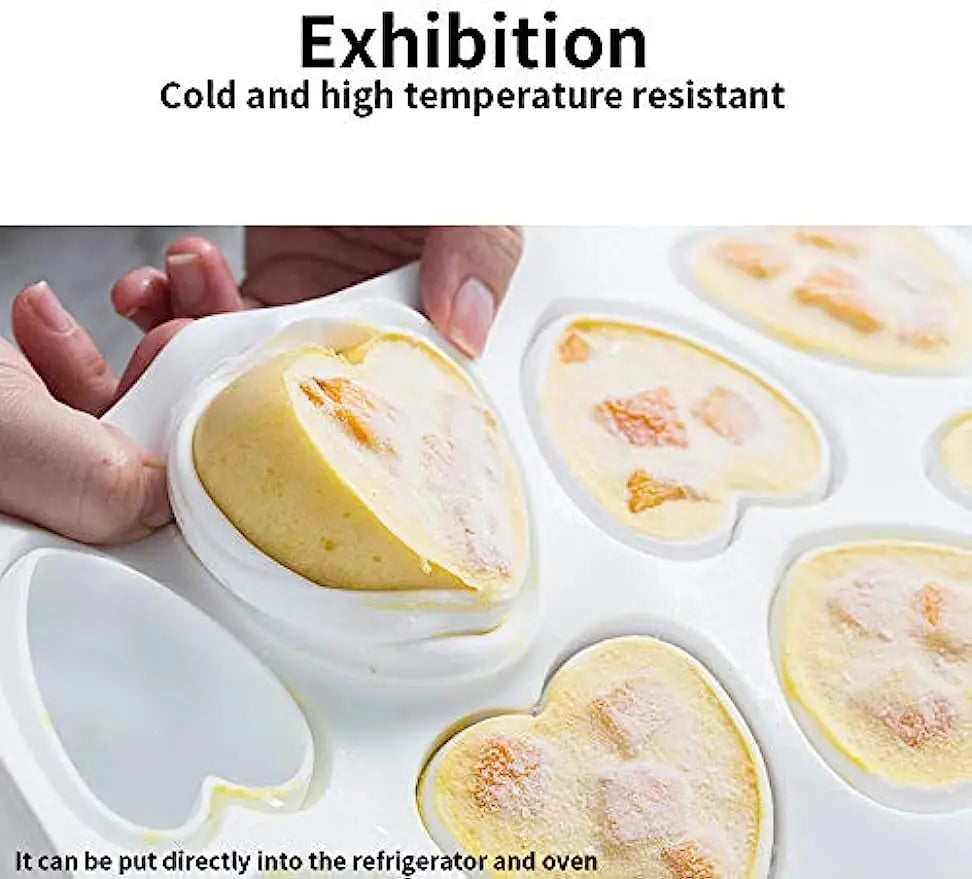 Flexible 3D Herz Silikon Backform für Dessert, Kuchen - Schokolade