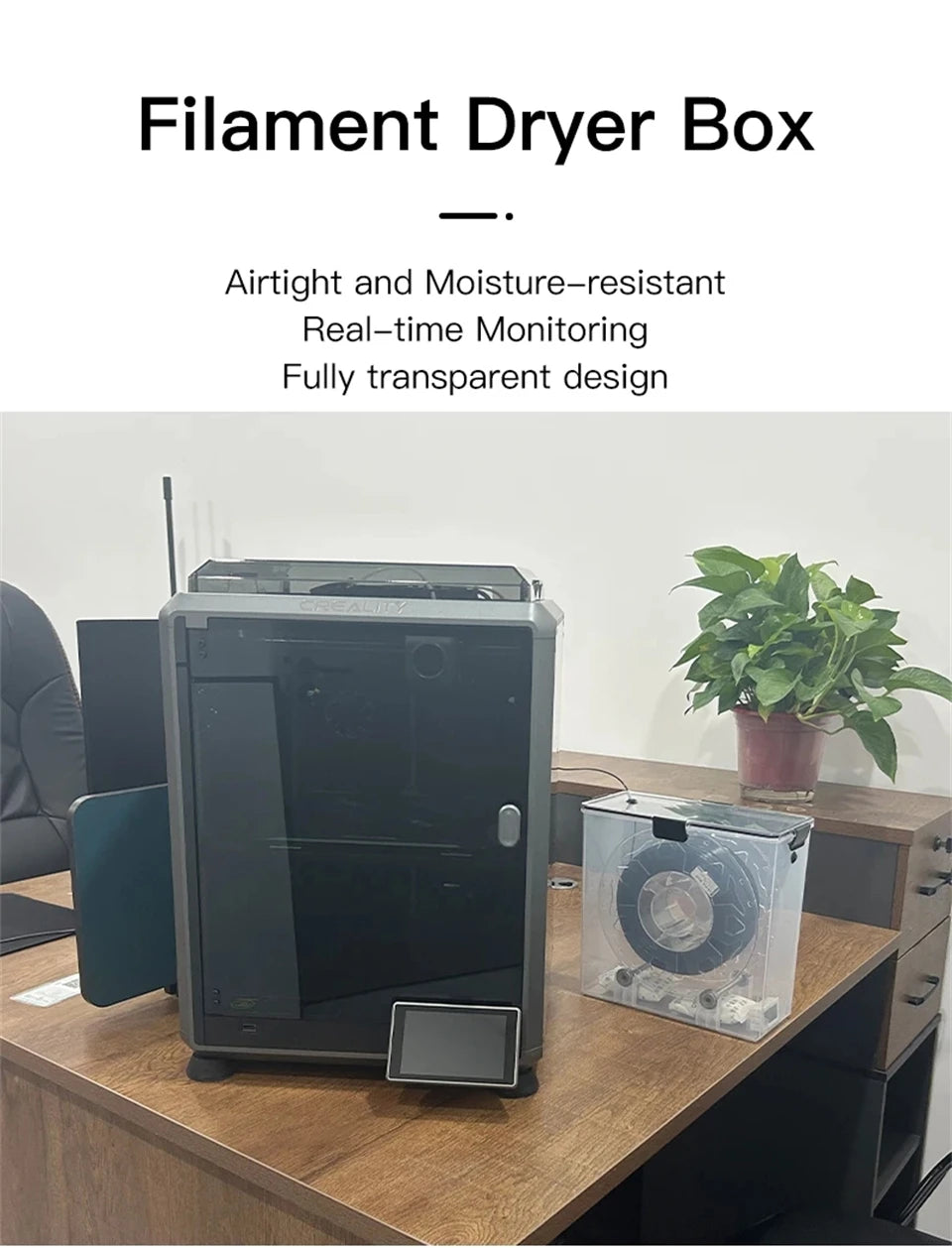 Luftdichte Filament Trocknerbox mit Echtzeitüberwachung