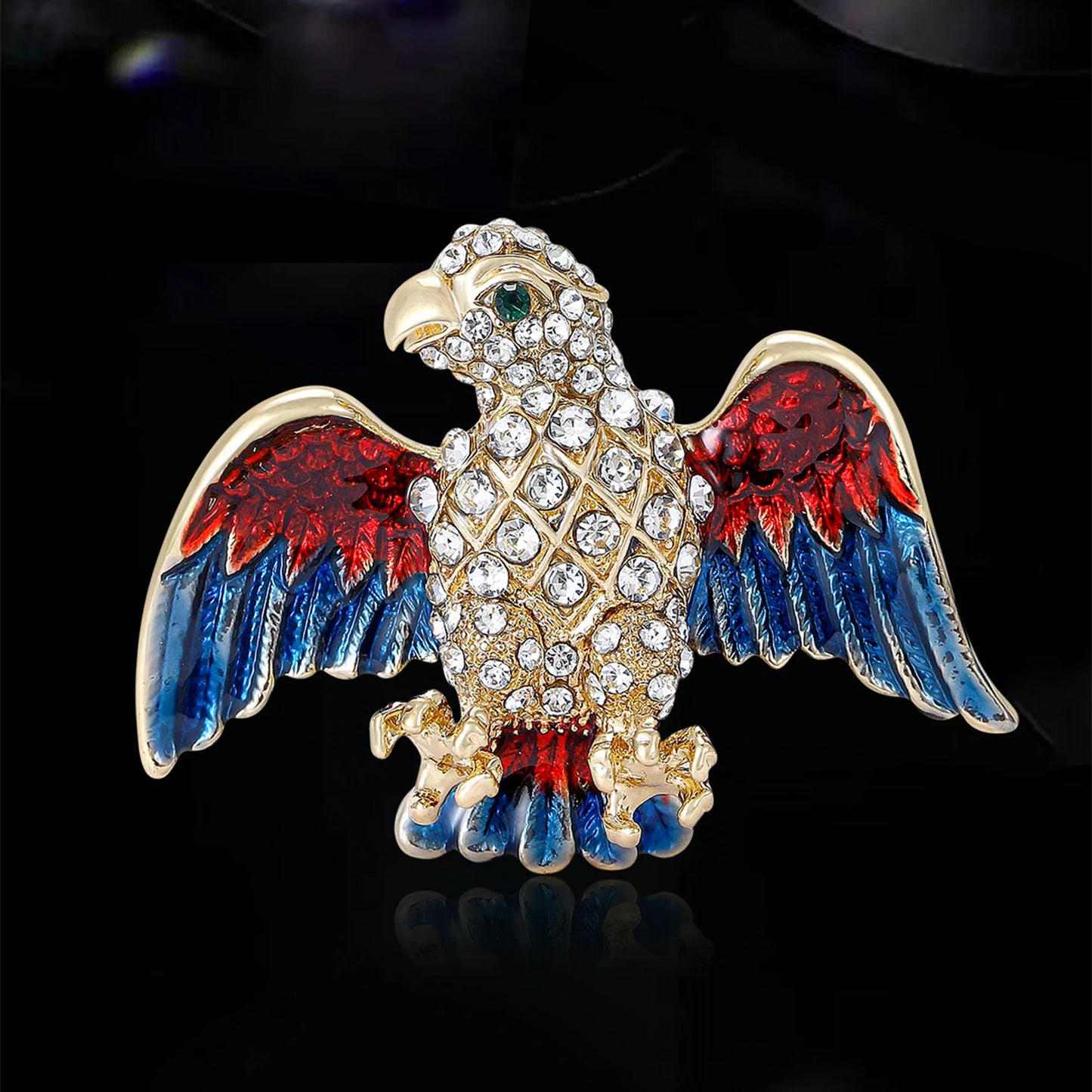 Klassische Strass Adler Brosche Unisex – Eleganter Akzent für Kleidung