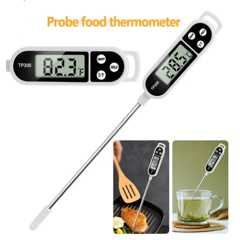 Digitales Lebensmittelthermometer mit Echtzeit LCD Anzeige für Küche