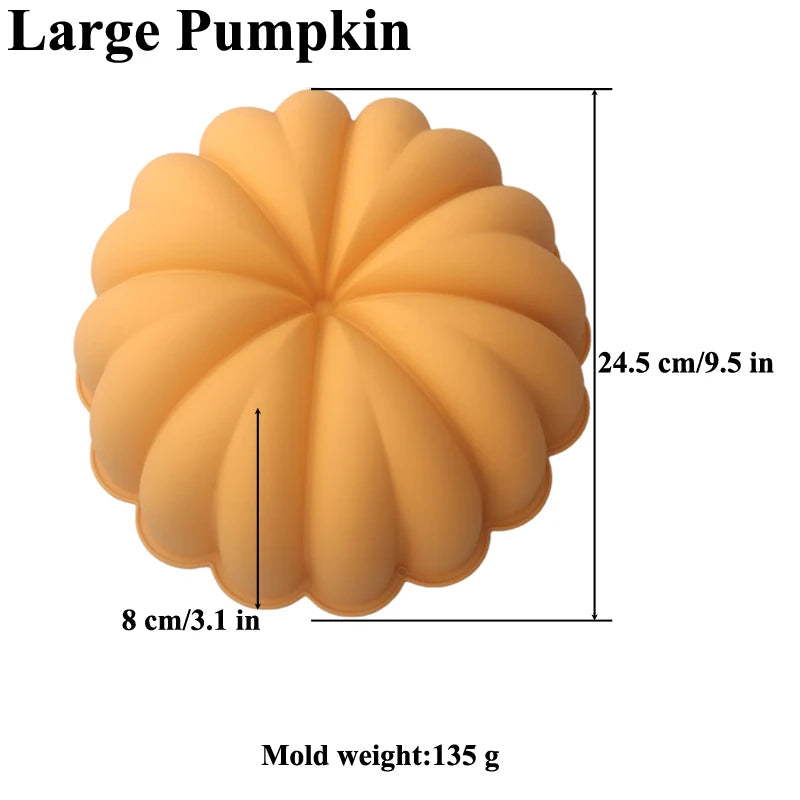 Herbstliche Silikonform mit Kürbis, Nuss und Blatt für Kuchen und Desserts