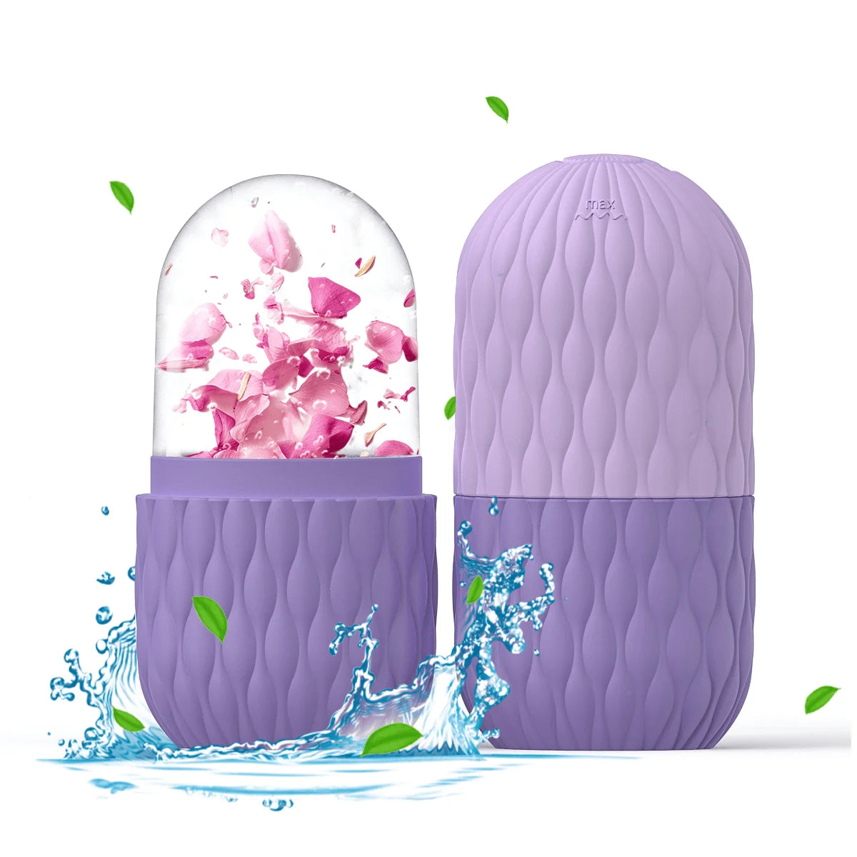 Gesichts-Roller Set: Kühlung, Massage & Hautpflege aus Silikon/Edelstahl