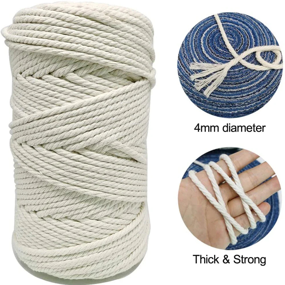 Natürliches Baumwollseil für Makramee DIY und Deko Projekte