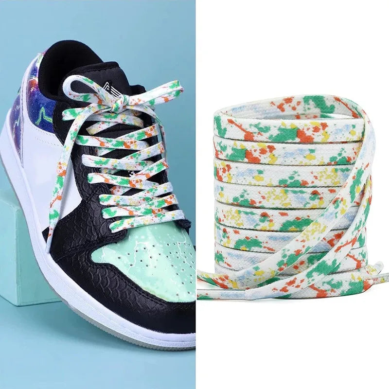 Tie Dye Schnürsenkel Flach Farbverlauf für Sportschuhe 120 140 160cm