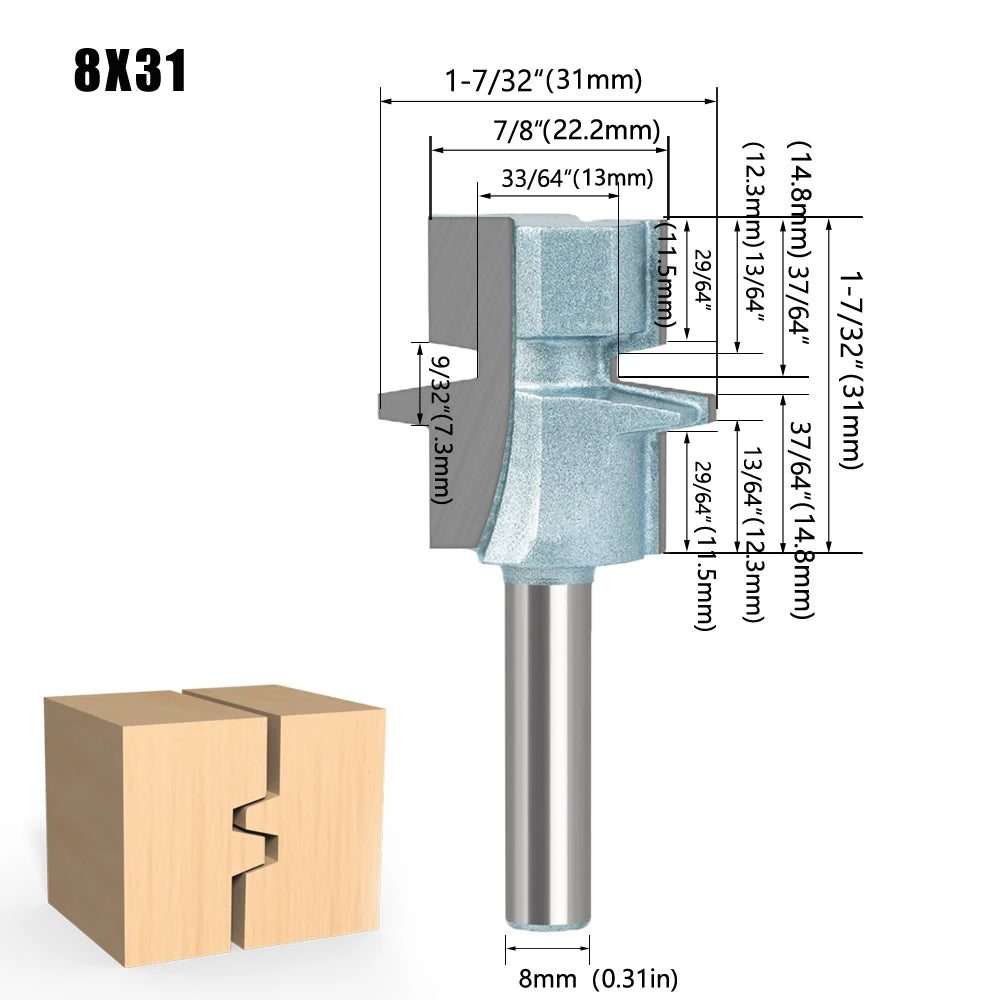 Holz Fräser 8mm und 12mm 1/2 Schaft - Präzises Trimmen und Zapfenfräsen