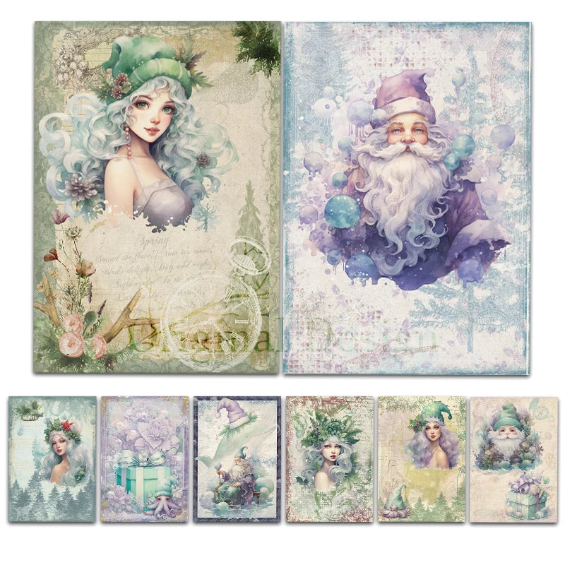 Reispapier im Retro Design für Scrapbooking und Vintage Dekoration