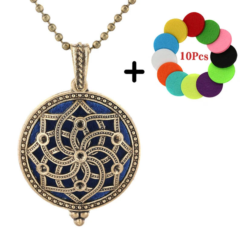 Aromatherapie Halskette Lotus Diffusor Anhänger aus Zinklegierung