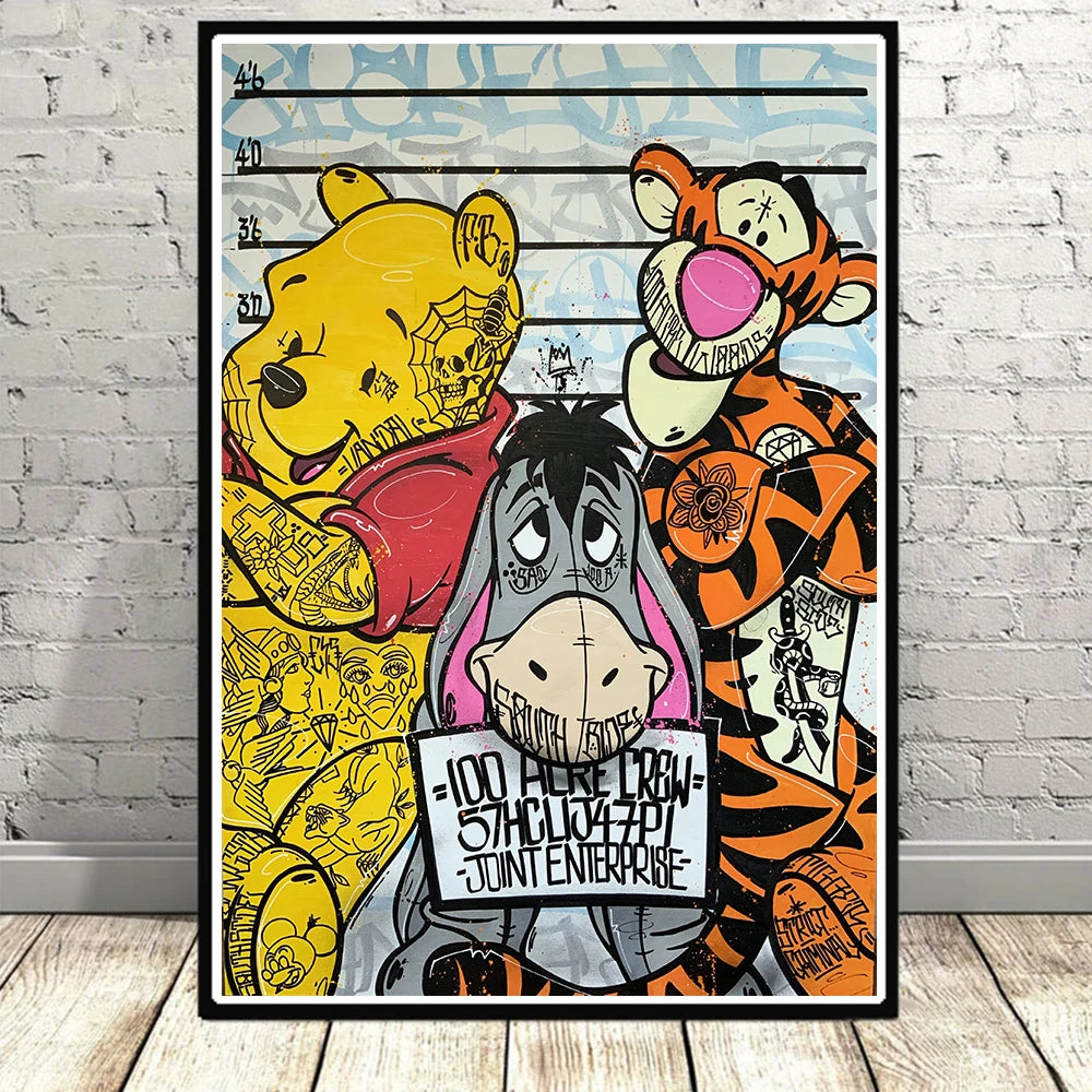 Disney Cartoon Leinwand Poster Mickey Mouse Donald Duck Wandbild