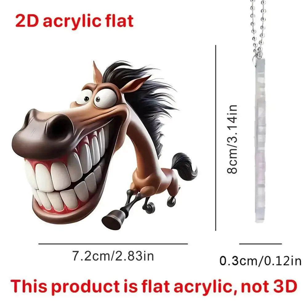 Kreativer 2D Pferde Schlüsselanhänger aus Acryl für Autos