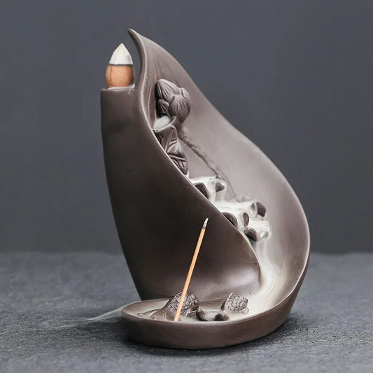 Kreatives lila Lotusblatt Räuchergefäß aus Keramik