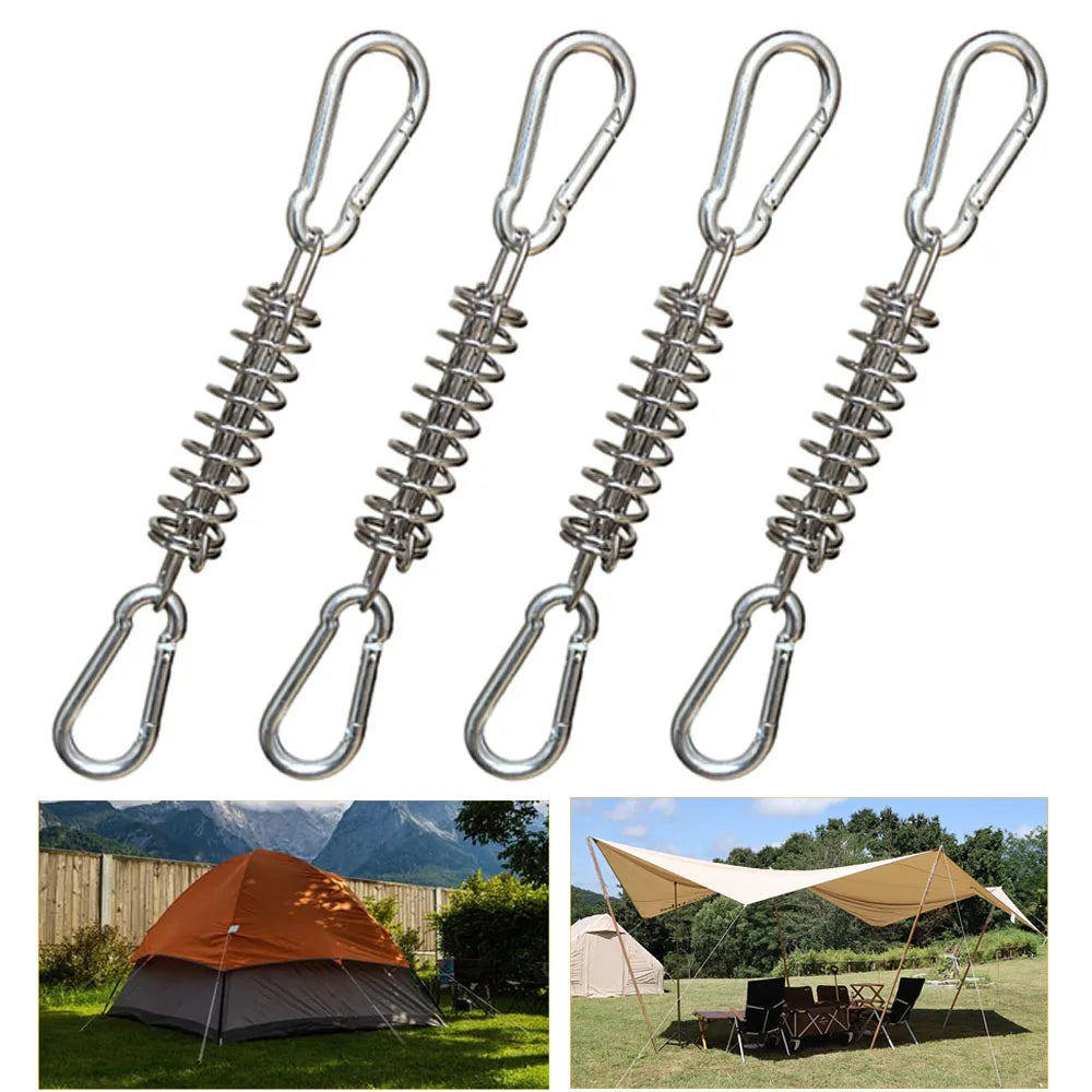 Robustes Camping Zeltspanner-Set 4/6 Stück mit Feder-Schnalle - Karabinerclips