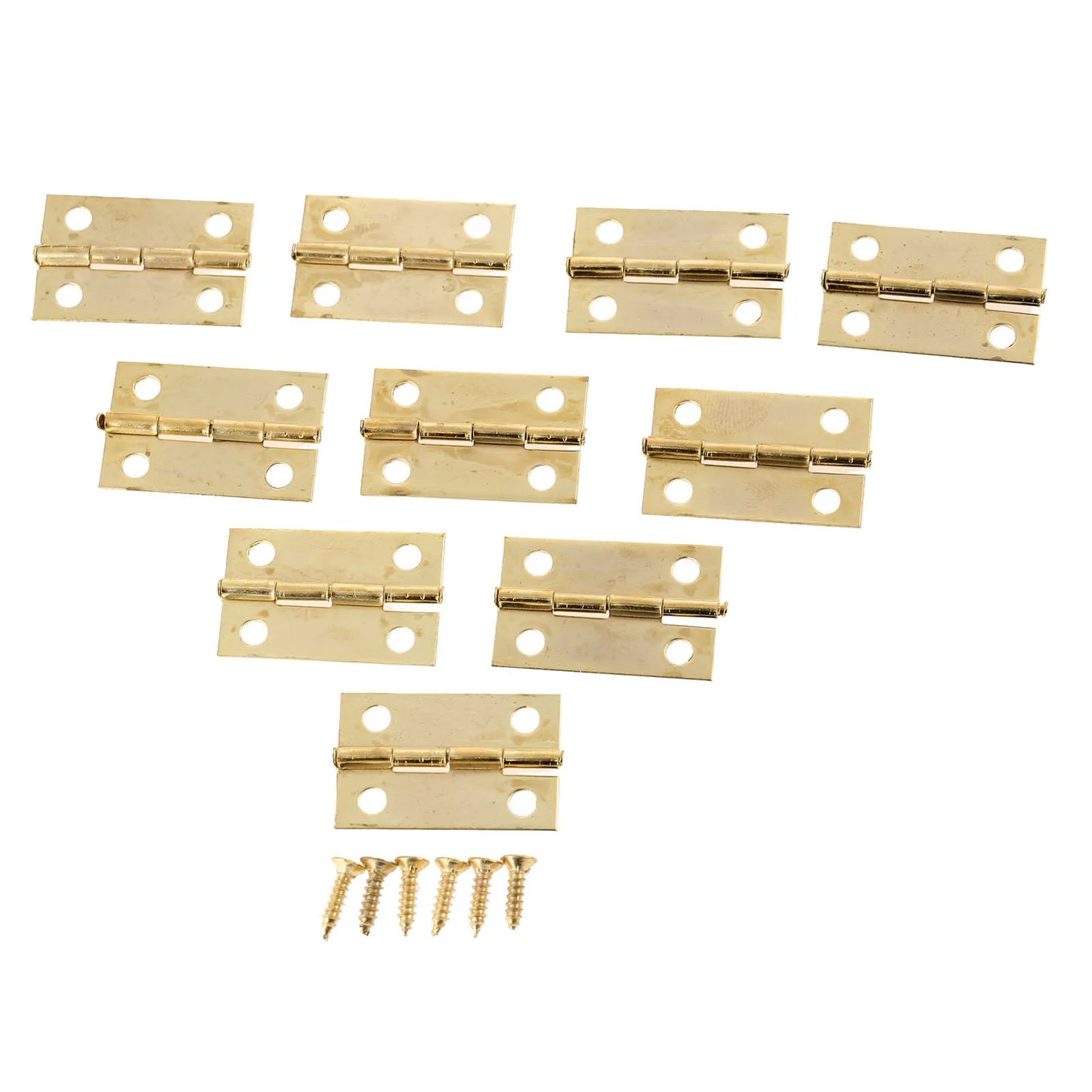 10er Set dekorative Möbel-Scharnier 24x16mm für Vintage Holzboxen