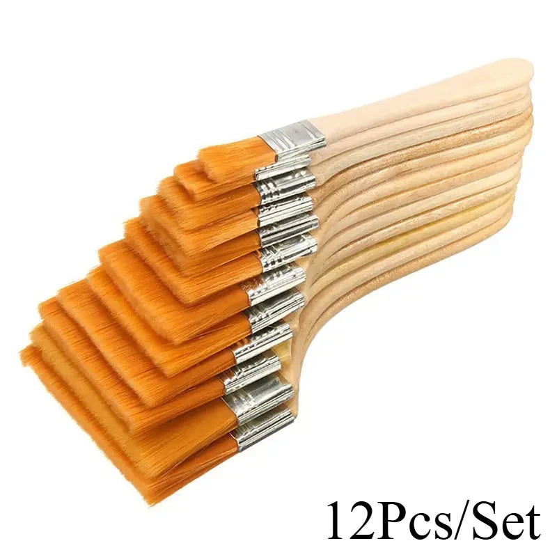 12-teiliges Nylon Pinsel Set für Acryl Öl Aquarell Malerei