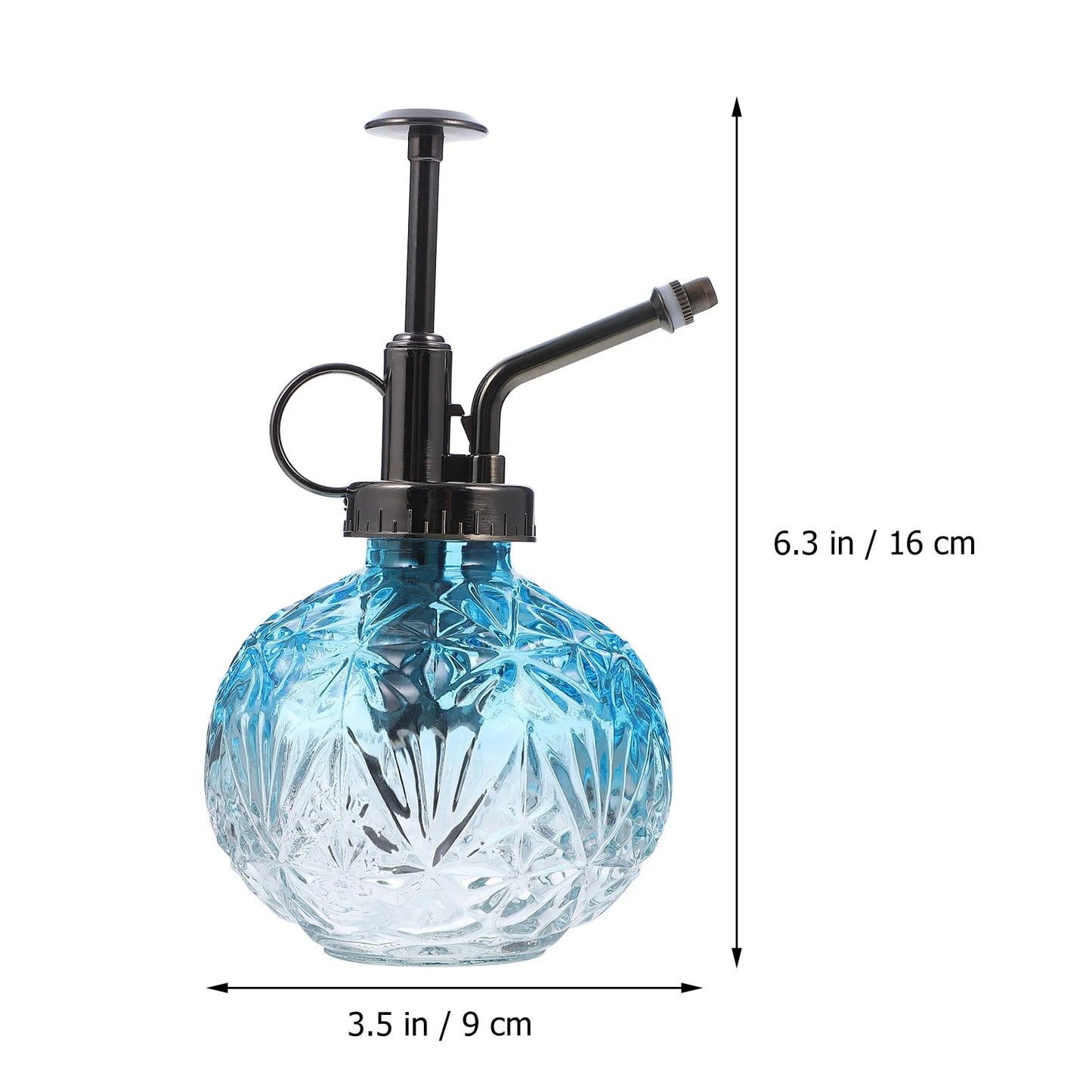 Vintage Gartensprüher aus Glas mit kleinem Pflanzenauslauf für Outdoor