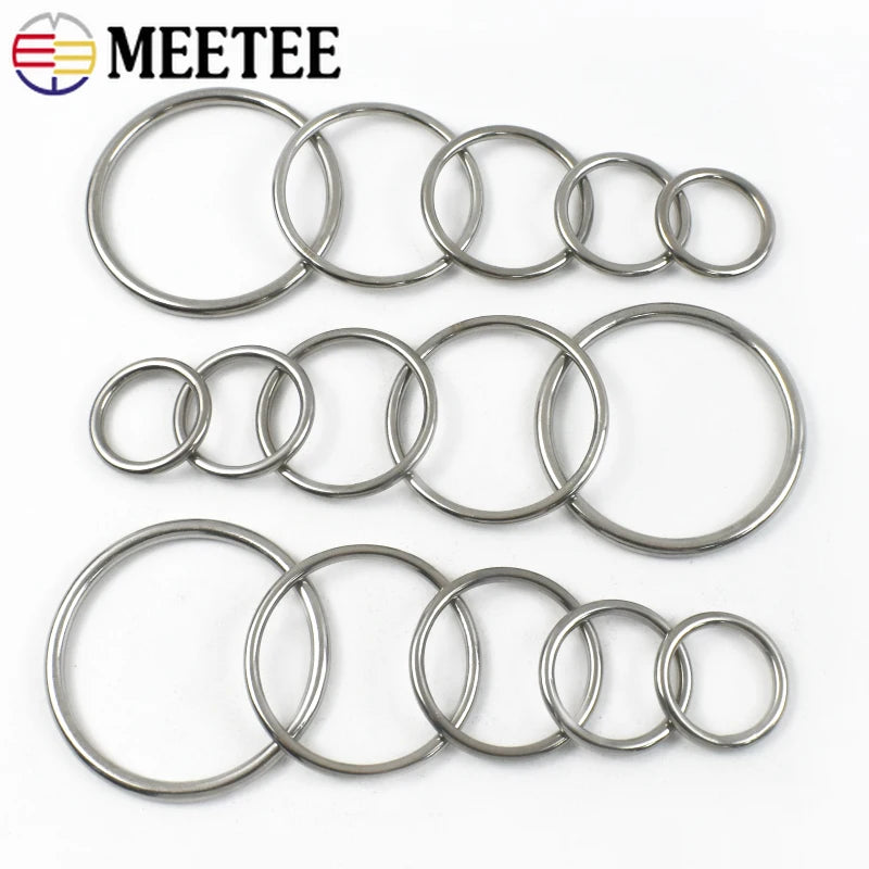 Edelstahl O-Ring Schnalle Adapter für Gürtel Taschen 15–100 mm 2-5 Stück