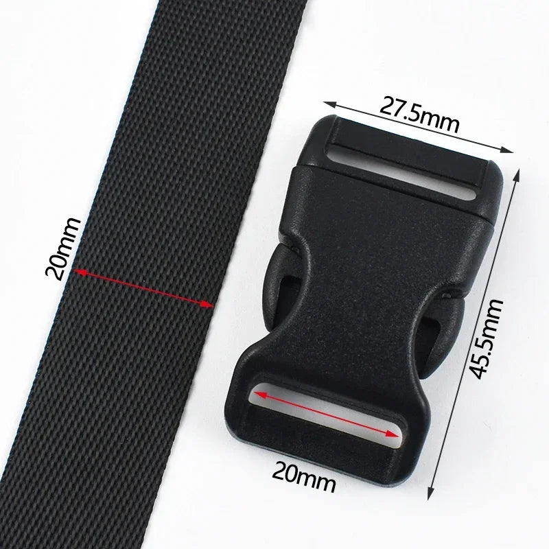 Vielseitige schwarze Schnellverschluss-Schnallen 10-25mm – robust - umweltfreundlich