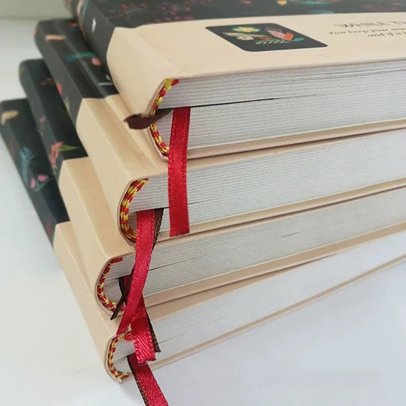 Retro-Notizbuch mit Blumenmotiv – Hardcover Tagebuch-Yabubest - Home & More