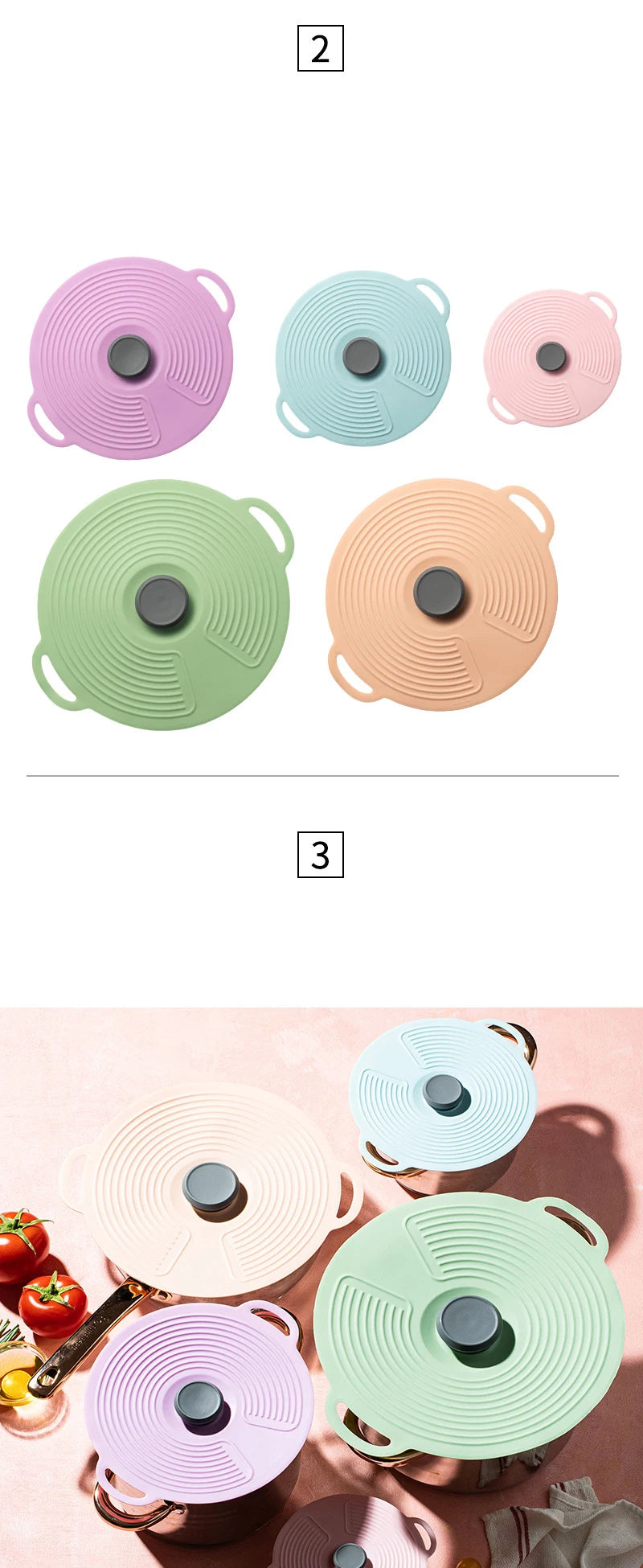Wiederverwendbarer Silikon-Dehldeckel Universal Abdeckung Frische