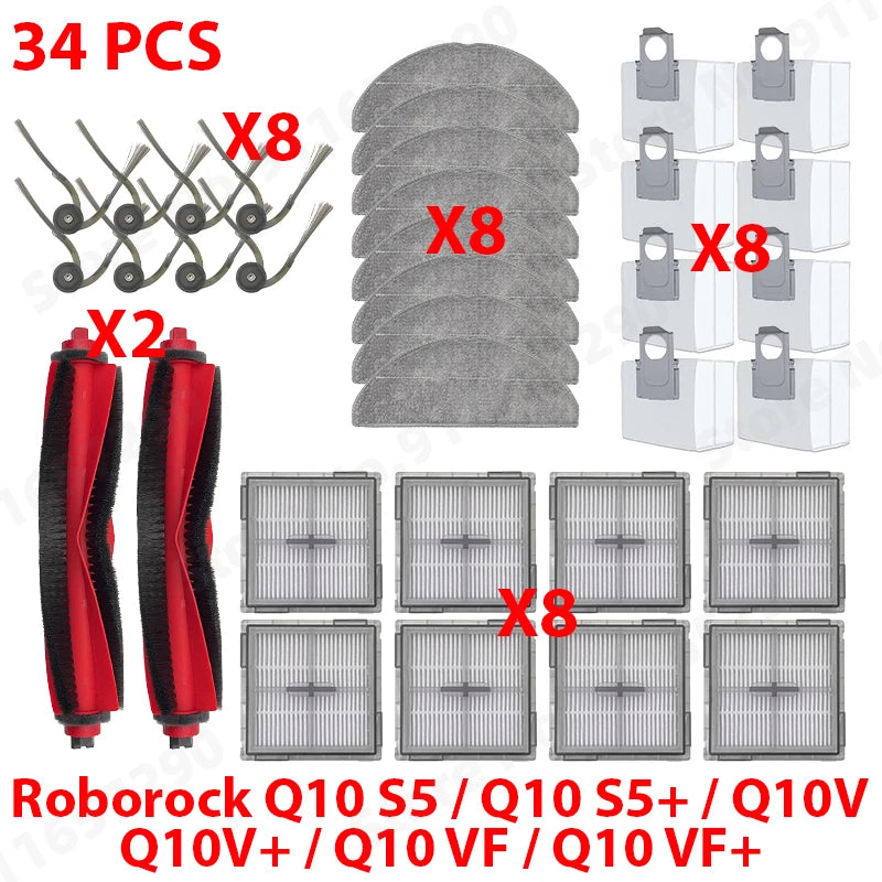 Zubehörset mit Bürste Filter und Staubbeutel für Roborock Staubsauger