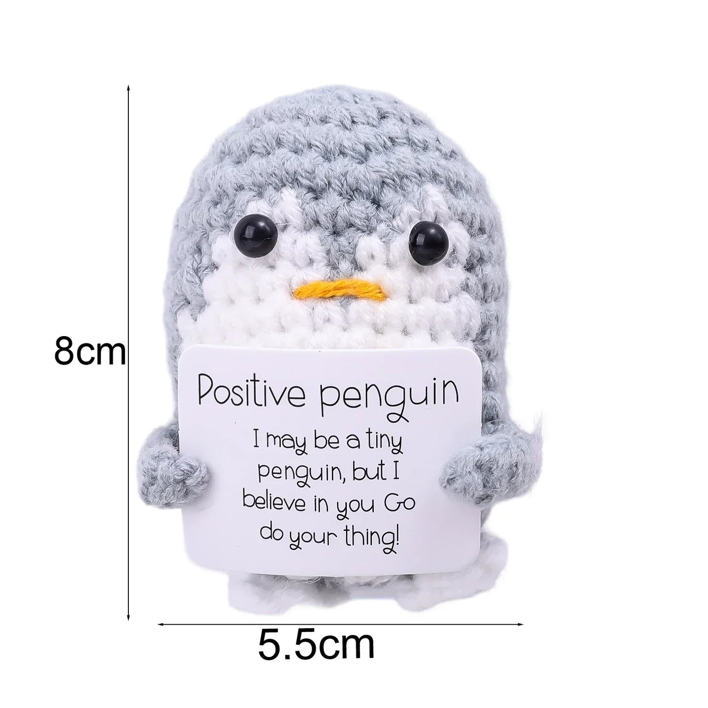 Handgemachte Mini Pinguin Plüschpuppe mit Karte Lustiges Geschenk