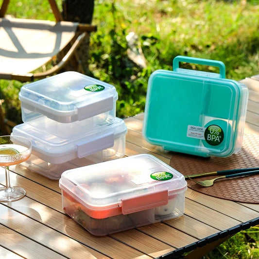 Tragbare Doppelschicht Lunchbox 1250/1650 ml mit Unterteilungen