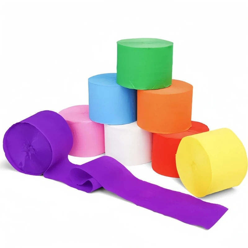 25m Crêpe Papier Streamer 4.5cm für DIY Deko und Blumen Basteln