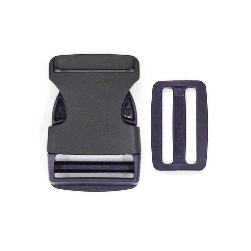 38mm Kunststoff Set: Schnellverschluss Schnallen & Tri-Glide für Rucksack Gürtel