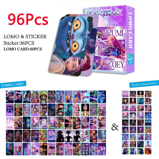 96-teiliges Anime Kpop Devil Hunter Karten Set mit Holographie