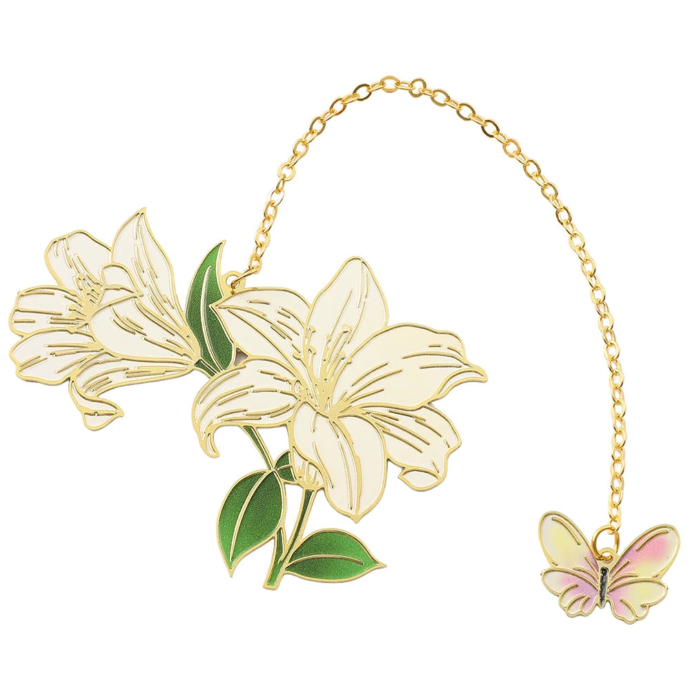 Metall-Lesezeichen Lotusblume grün für Buchliebhaber - Geschenkidee