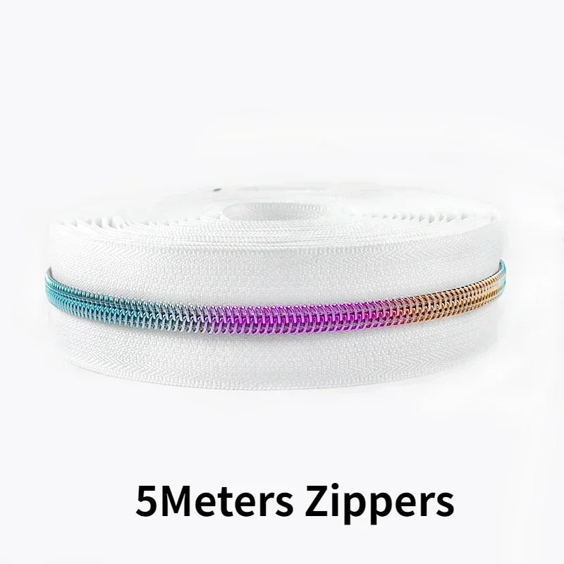 Nylon Reißverschlussband & Schieber Set 5m für Reparaturen Kleidung Taschen #5