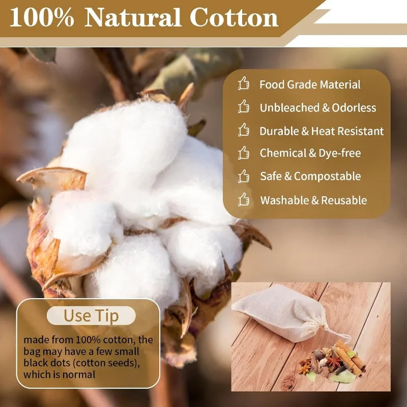 Baumwollbeutel mit Kordelzug als wiederverwendbares Filtertuch