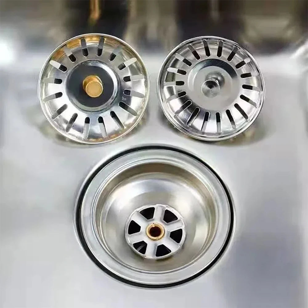 Effektiver Edelstahl Waschbeckenfilter & Haarfänger 1-2 Stück, Silber Gelb