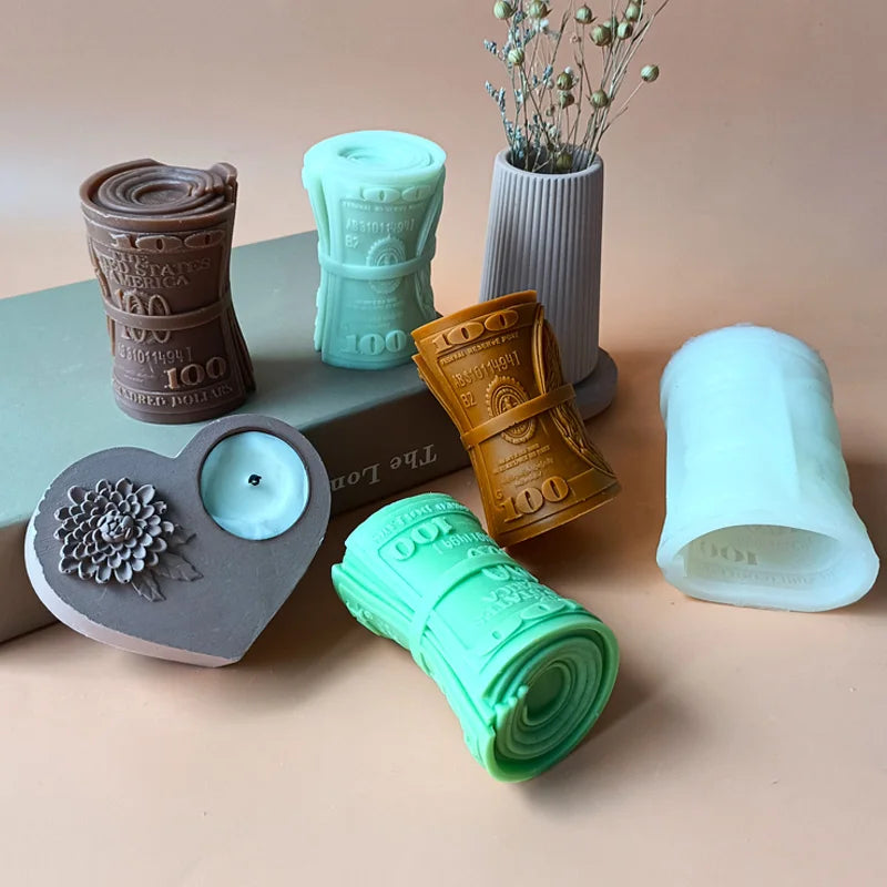 Silikonform 100 Dollar Motiv für DIY Kerzen Seife Gips Harz Zubehör