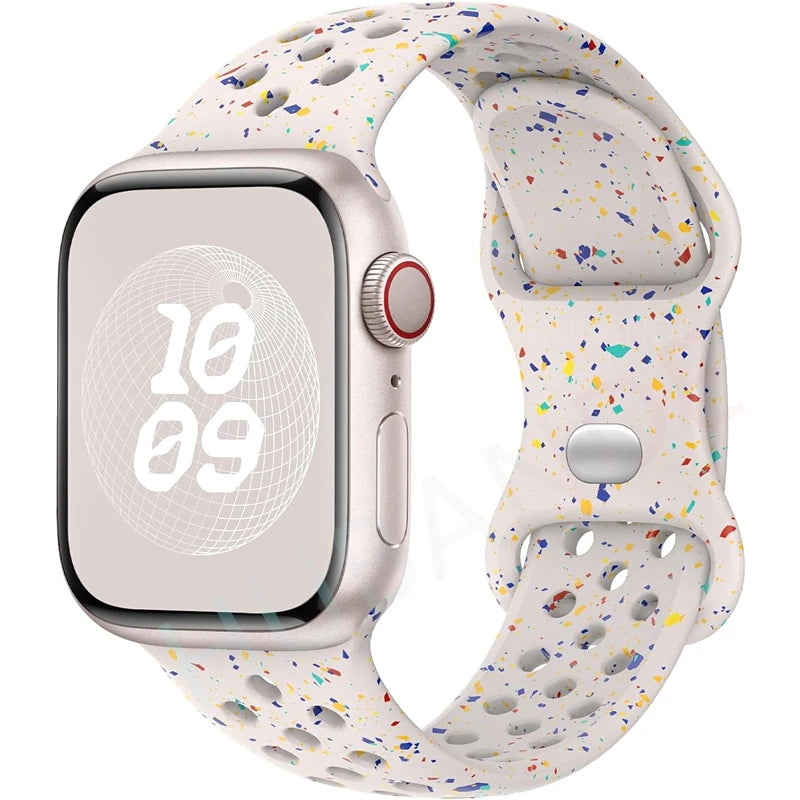 Sportliches Silikonarmband kompatibel mit Smartwatch 38-49 mm Modelle