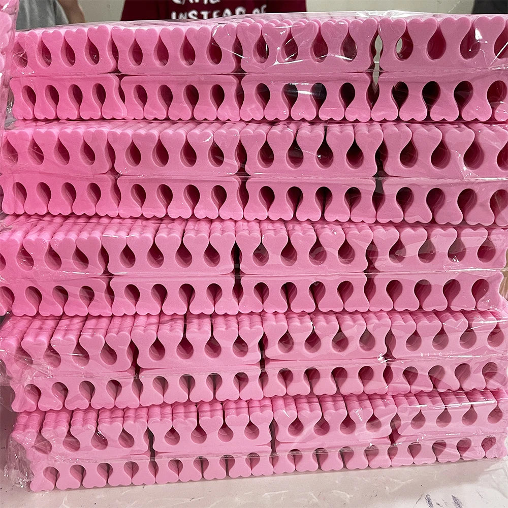 100er Set Rosa Zehenspreizer Schwamm Nagellack Fußpflege-Yabubest - Home & More