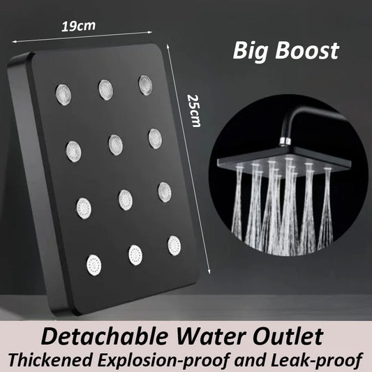 Silber Schwarz Regenduschkopf 10 Deckenmontage ABS Wasser sparend