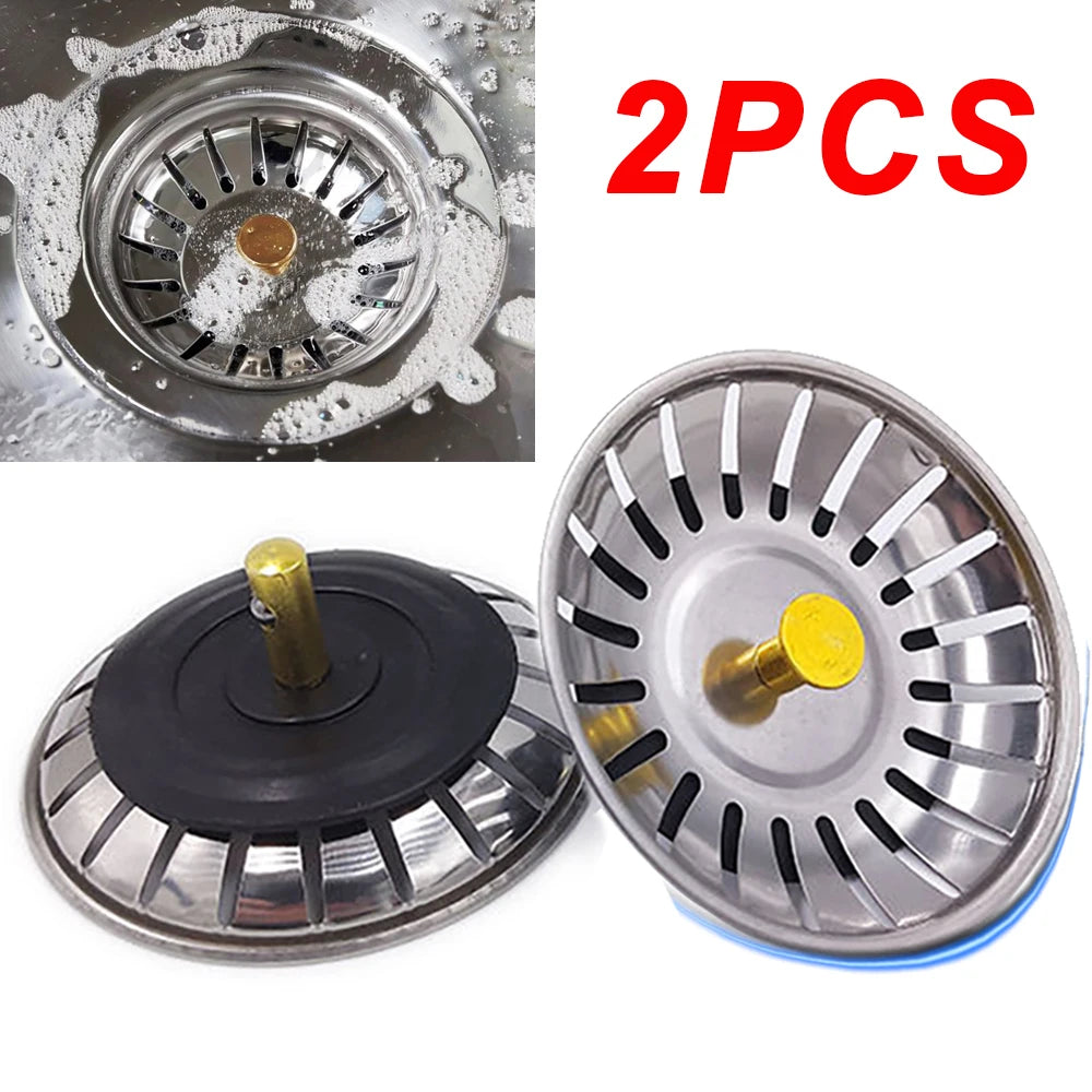 Effektiver Edelstahl Waschbeckenfilter & Haarfänger 1-2 Stück, Silber Gelb