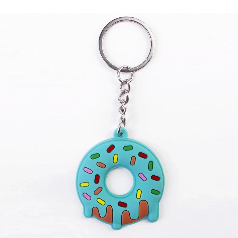 Süßer Donut Schlüsselanhänger aus Metall Cartoon Anhänger Unisex Geschenk