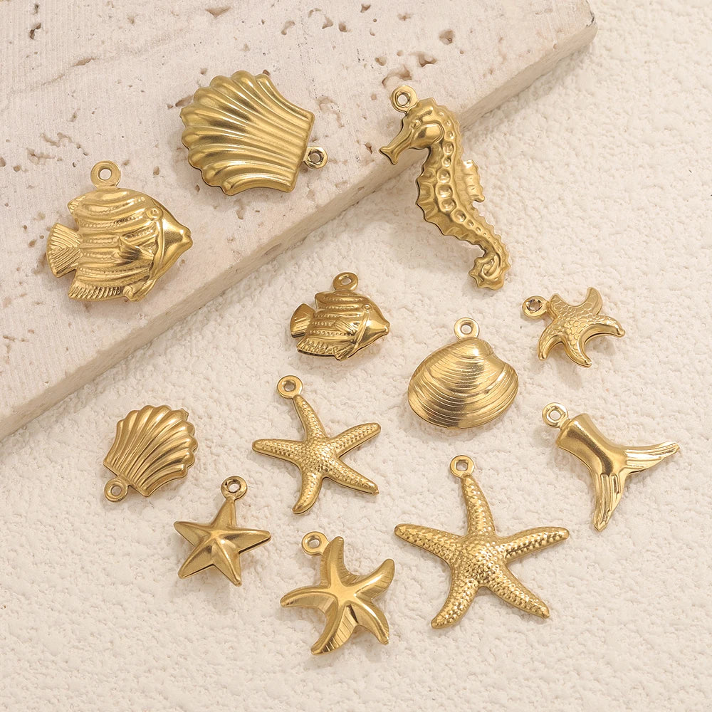 Maritime Edelstahl Gold Anhänger für individuelle Schmuckkreationen