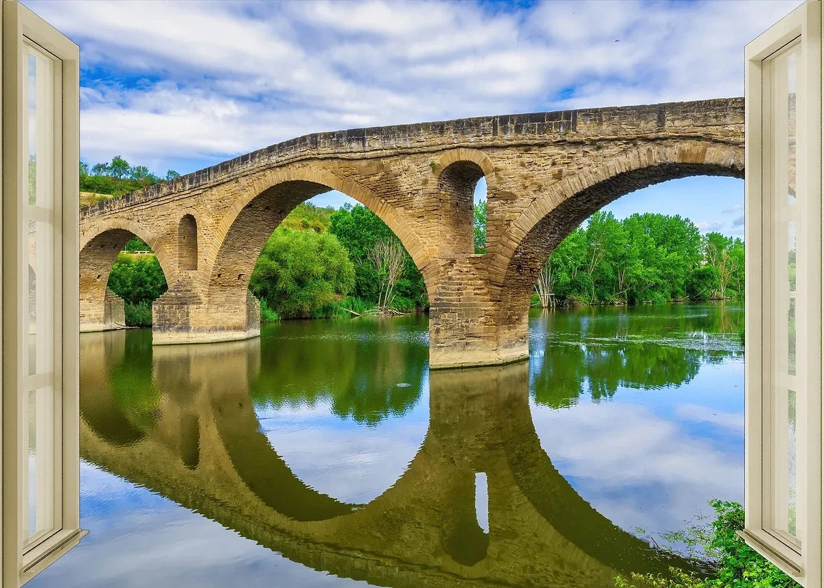 3D Leinwandbild Fluss Wald Strand Sonnenuntergang Landschaft Wandkunst