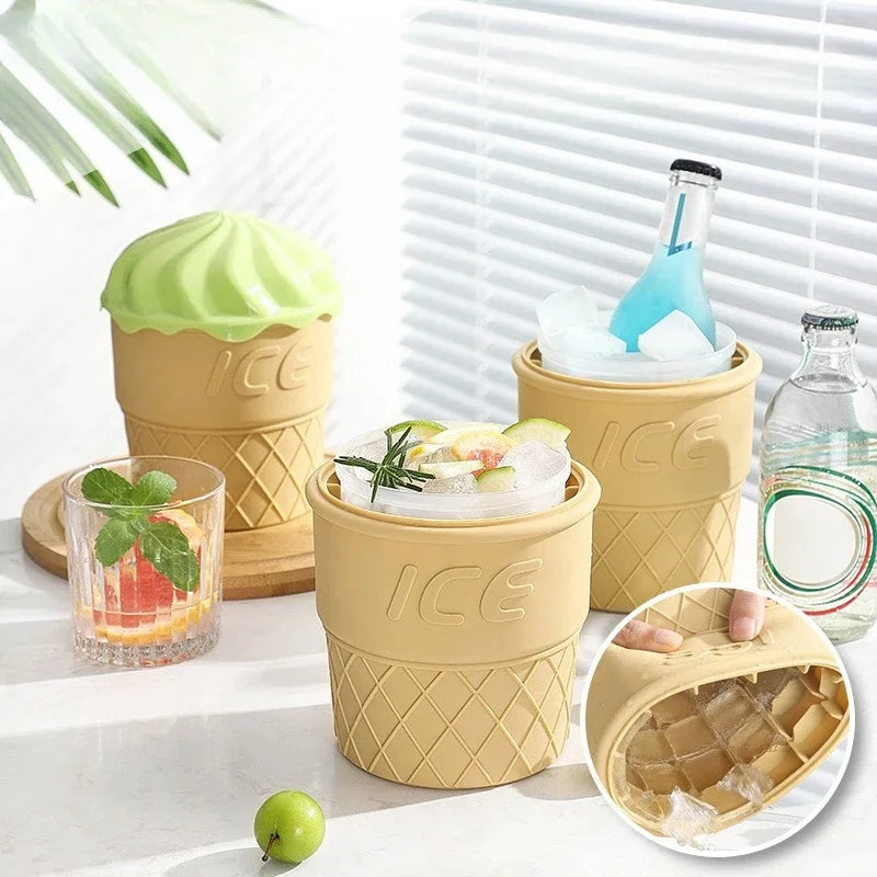 Doppelschicht Silikon Eis Eimer für Champagner Rotwein Bier Outdoor