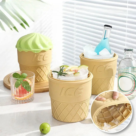 Doppelschicht Silikon Eis Eimer für Champagner Rotwein Bier Outdoor